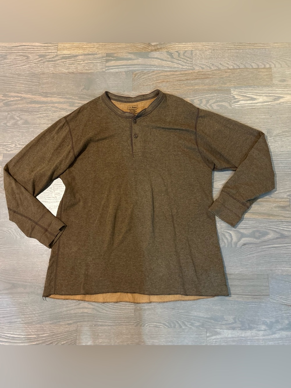 LLBean Two Layer Long Sleeve Henley size XL